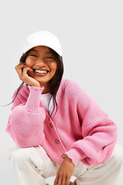 Кардиган з рукавом-балончиком через рубчик