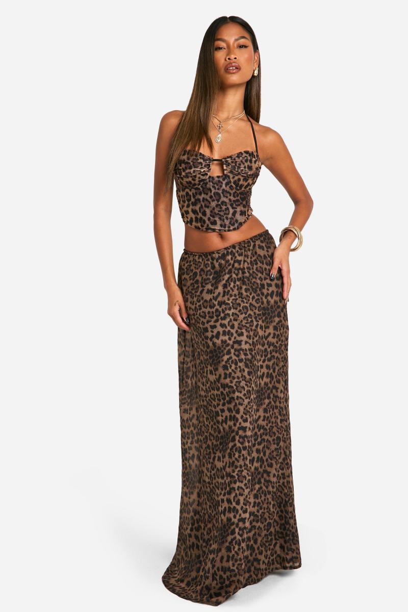 Спідниця максі з леопардовим принтом