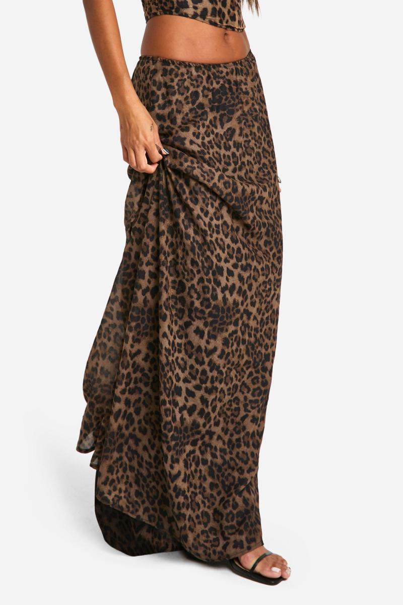 Спідниця максі з леопардовим принтом