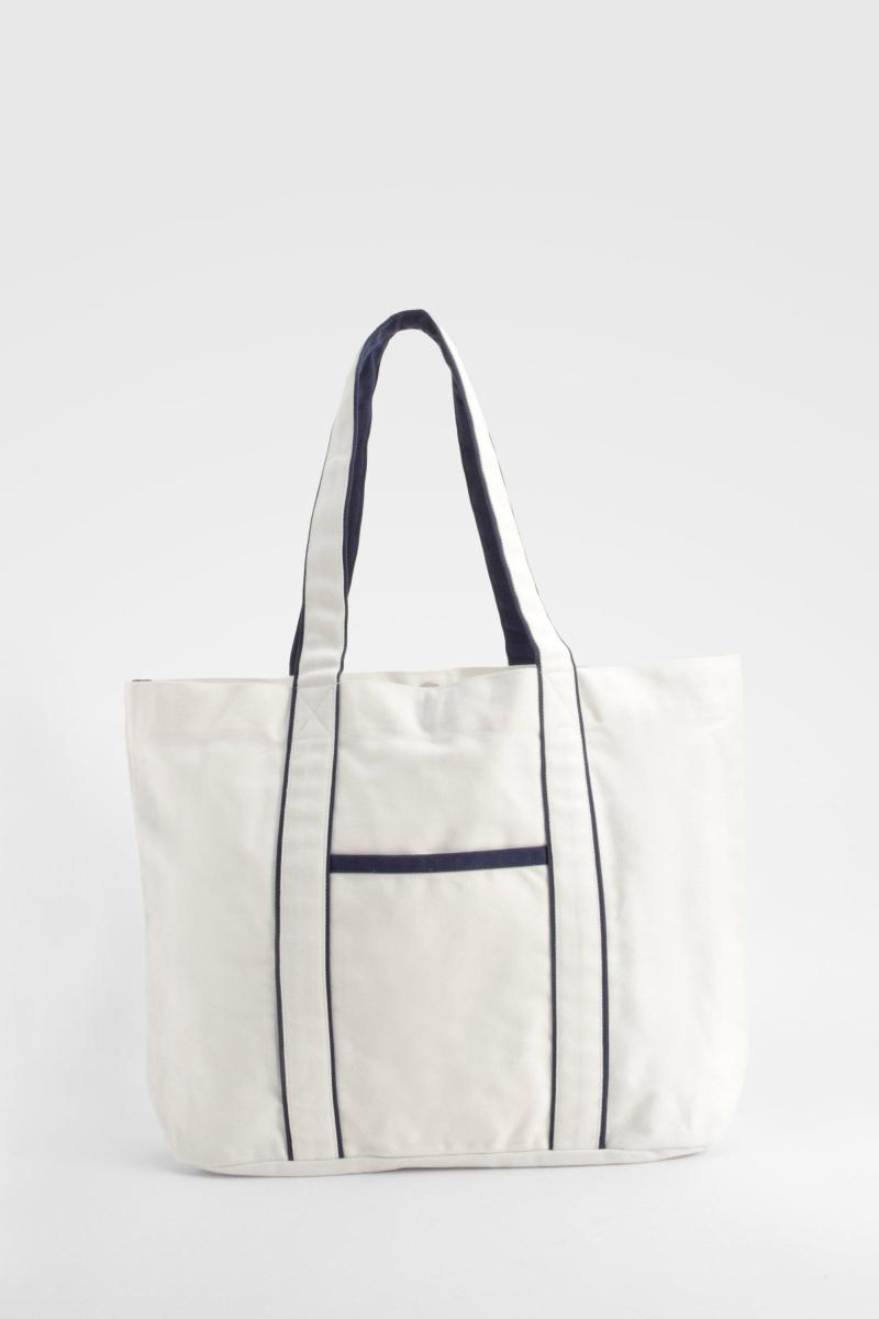 Полотняна сумка з контрастними деталями