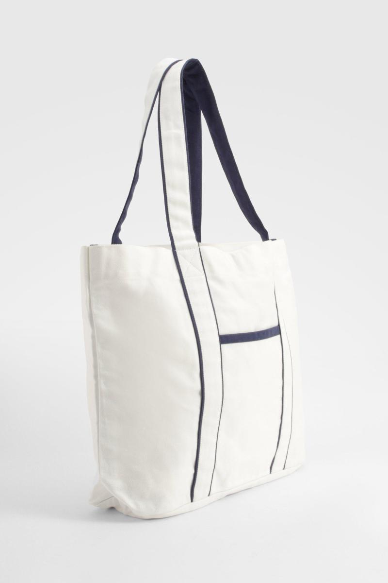 Полотняна сумка з контрастними деталями