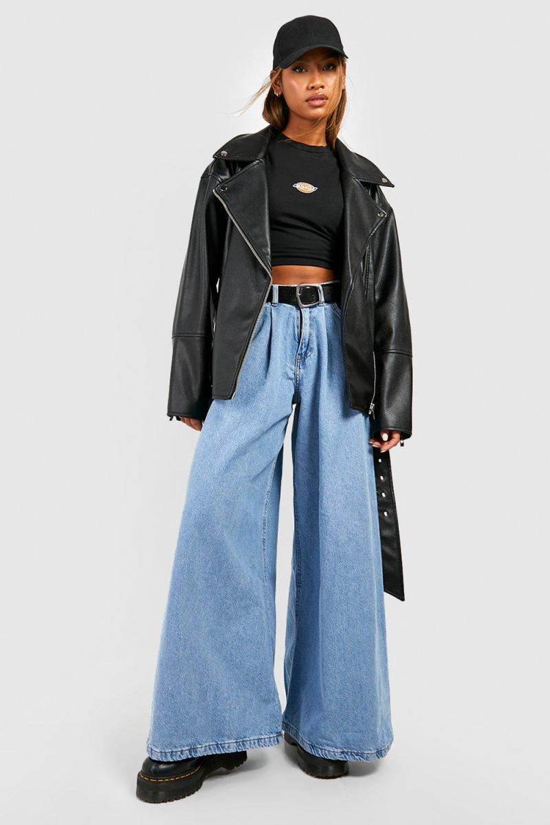 Велика байкерська куртка з поясом