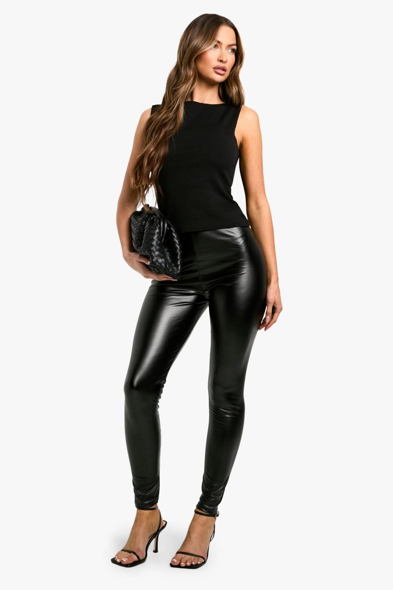 Легінси Pu з високою талією