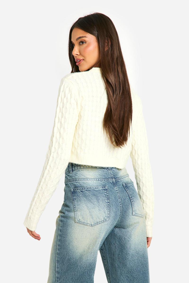 М'який в'язаний кардиган з тросу