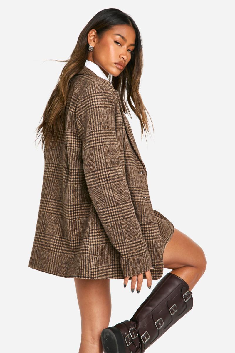 Великий блейзер преміум-класу вовни в клітинку