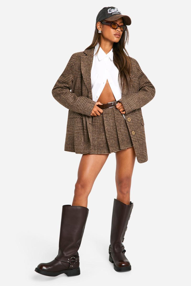 Великий блейзер преміум-класу вовни в клітинку