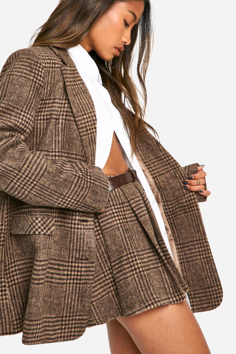 Великий блейзер преміум-класу вовни в клітинку