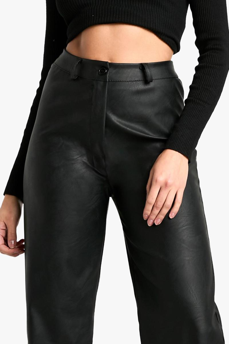 Широкі шкіряні брюки