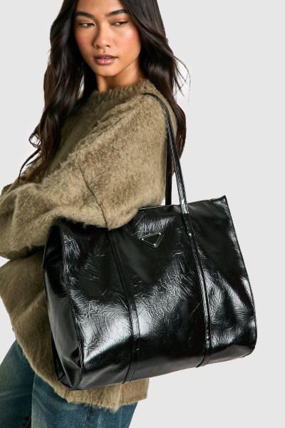 Трикутник обробка текстурована сумка PU Tote