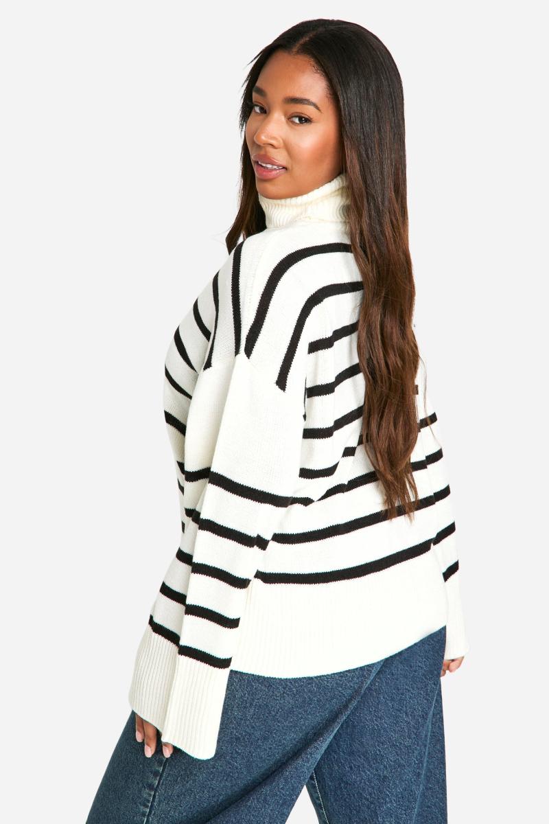 Плюс м’який трикотажний джемпер у смужки
