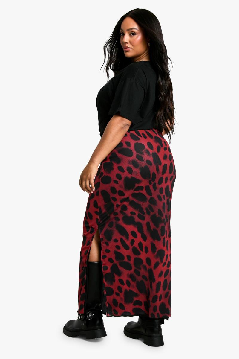 Плюс сітчаста максі-спідниця з принтом
