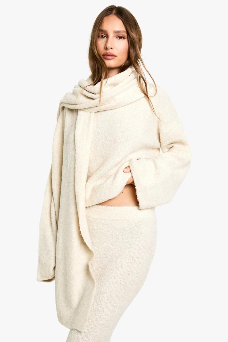 Трикотажний трикотажний джемпер, максі-спідниця та шарф від Borg