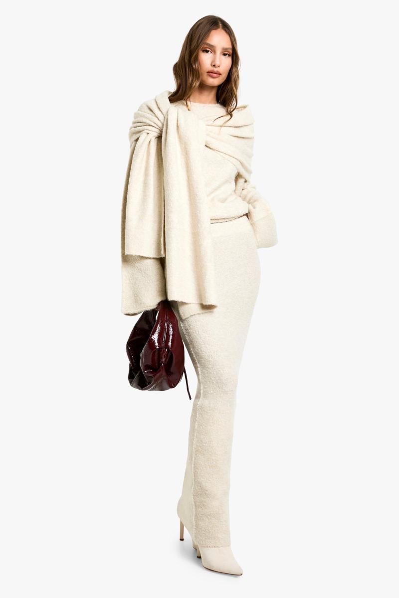 Трикотажний трикотажний джемпер, максі-спідниця та шарф від Borg