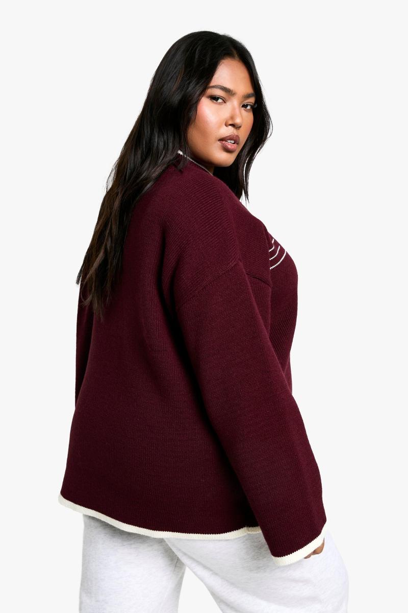 Плюс джемпер з круглим вирізом DSGN Contrast Trim