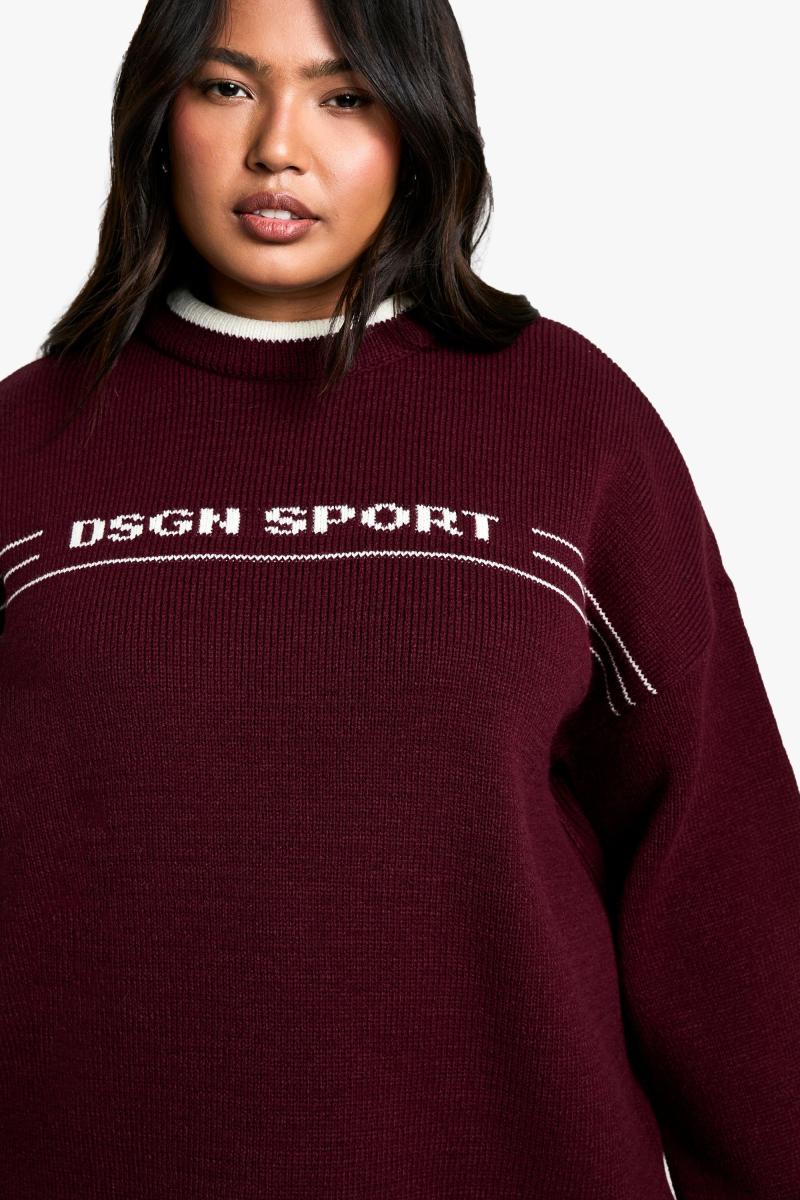 Плюс джемпер з круглим вирізом DSGN Contrast Trim